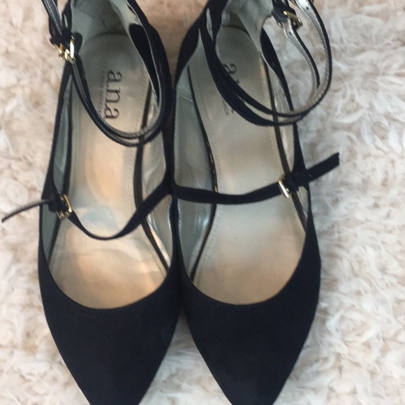 a.n.a Gold Trimmed Black Flats - Picture 2 of 7